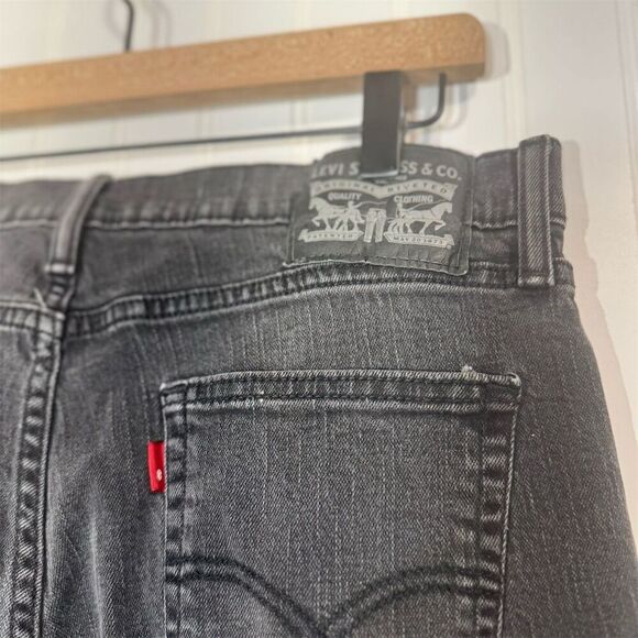 Levi’s 514 Straight Fit Jeans W34 L30 Black Denim Mid Rise Zip Fly Mens Classic - Picture 3 of 9